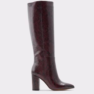 ALDO Kinkuna Knee High Boots Purple synthetic Snake Skin